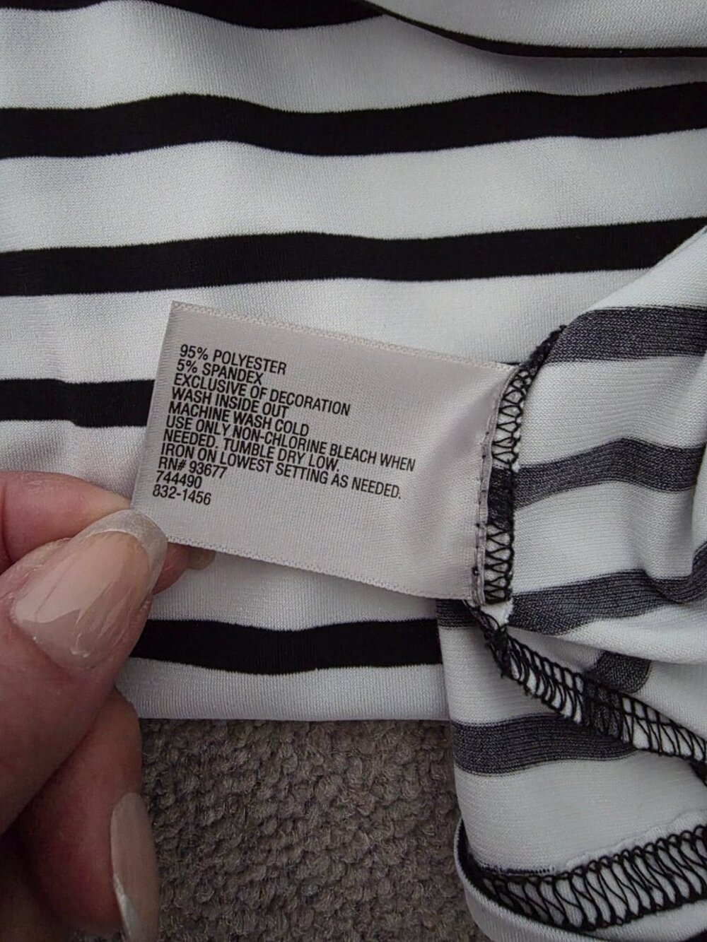 Worthington Women's Large Striped Tunic White & Black Striped Short Sleeve - Picture 10 of 10